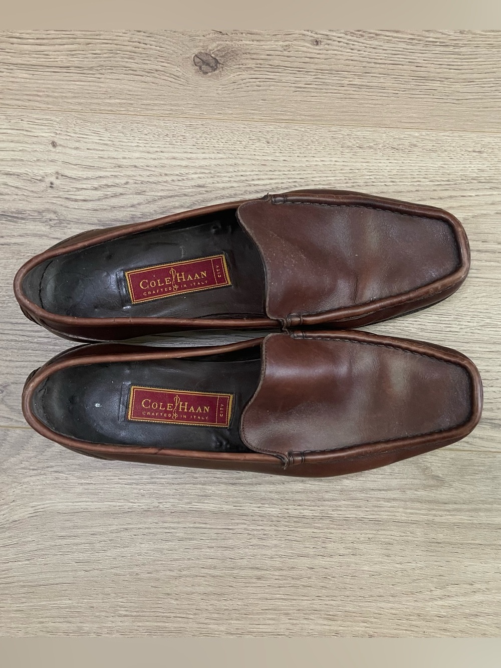 Cole Haan Men's Chestnut Brown Leather Slip-On Loafers (8)